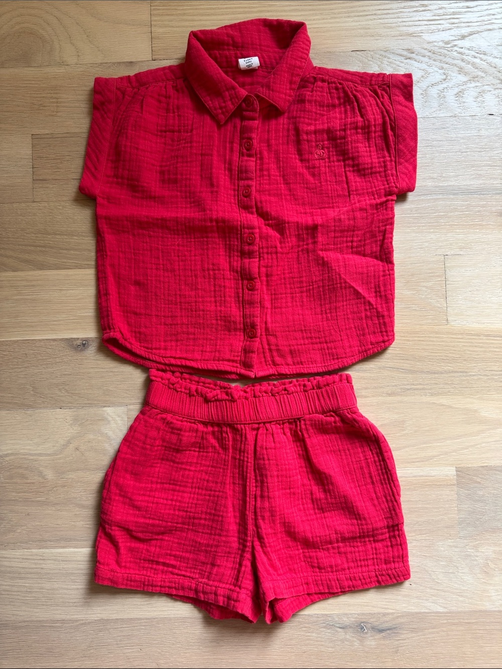 Gap Toddler Girls’ Red Crinkle Gauze Two-Piece Outfit Set - Size 5 yrs